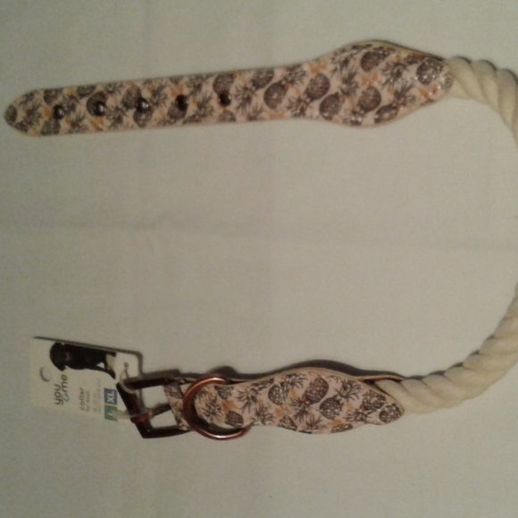 L/ XL  PINEAPPLE PRINT WITH WHITE  ROPE COLLAR (NEW)  BY YOU & ME - Picture 4 of 4